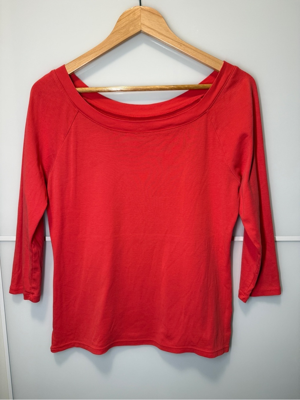 Talbots Coral Boatneck Three-Quarter Sleeve Top